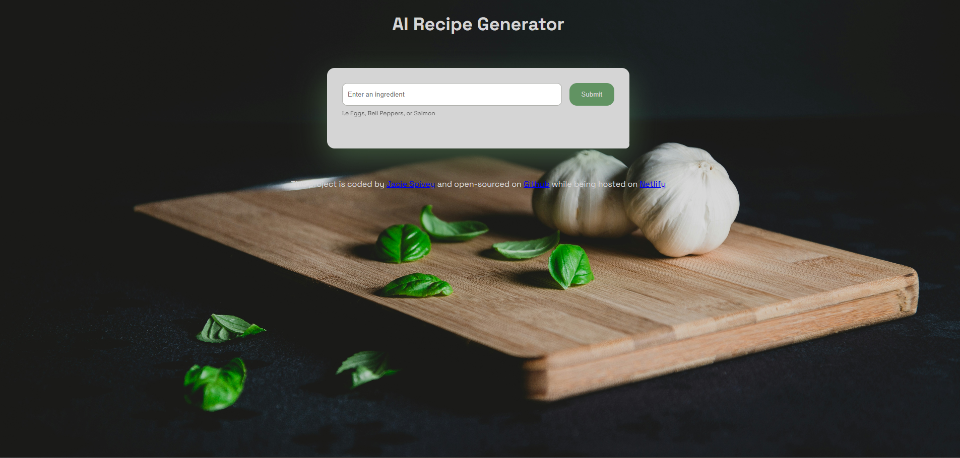 image of ai rcipe generator